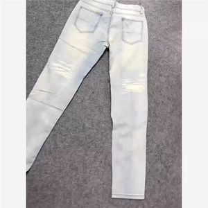 网红粉色补丁假破洞褶皱牛仔裤男女美式高街痞帅潮流百搭休闲长图片
