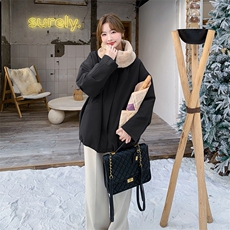 韩系羊羔毛大翻领派克羽绒服冬季休闲白鸭绒工装外套6111P245K368，女装羽绒服，维壹