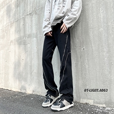 秋季美式ins小众vibe高街拉链牛仔裤货号K2311P65，男装牛仔裤，电商A063