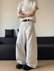 XZ-221-5/K5014/P49美式复古解构错位口袋弯刀个性反穿刺绣牛仔裤，男装牛仔裤，星座221-5