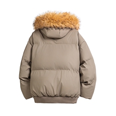 白底平铺光板可二开休闲百搭连帽毛领加厚情侣棉服MY5241TP90，男装棉衣，电商A247