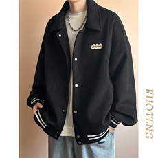 2024现货秋冬毛呢外套宽松百搭夹克上衣A351-AJ23140-P105控148，男装夹克，电商A351
