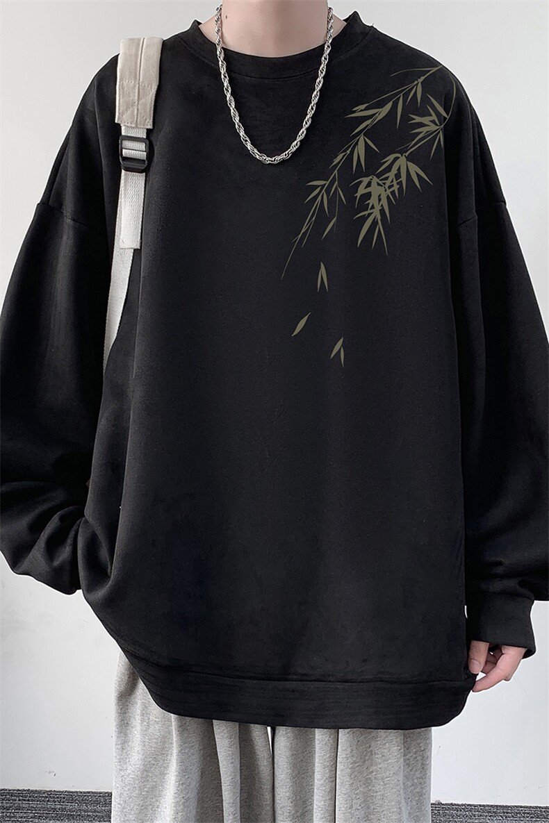 麂皮绒卫衣男大码重磅长袖t恤男JW81382-P35,男装卫衣,电商A040