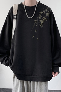 麂皮绒卫衣男大码重磅长袖t恤男 JW81382-P35图片