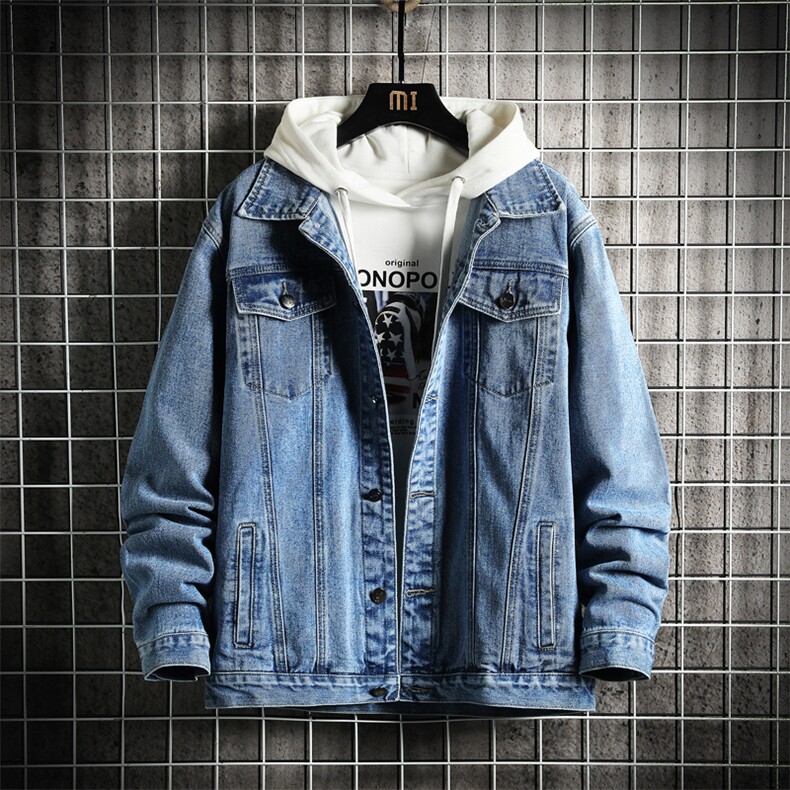 JK920-p70M-5XL网格ins牛仔夹克绣花破洞大码男日系CITYBOY,男装夹克,星座103A