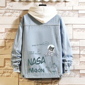 牛仔夹克男大码牛仔外套男茄克 NJ77187-P60加绒款-P75 NASA图片