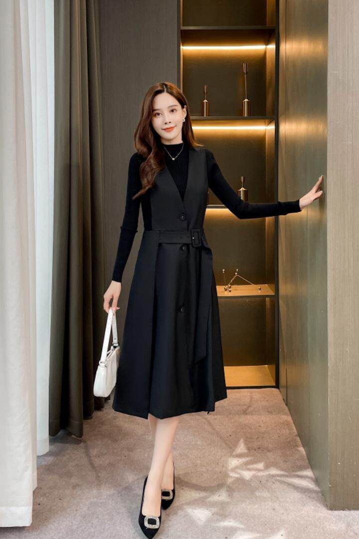 现货2021秋冬新品背带裙简约大气，其它，秀水百合