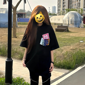 万针全刺绣工艺抖音得物高品质260克重磅纯棉双纱美式高街短袖T恤图片