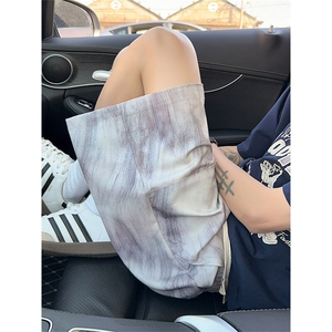 2025美式扎染印花冰丝凉感短袖碎花薄五分短裤 K8908/特P20 车景C图片