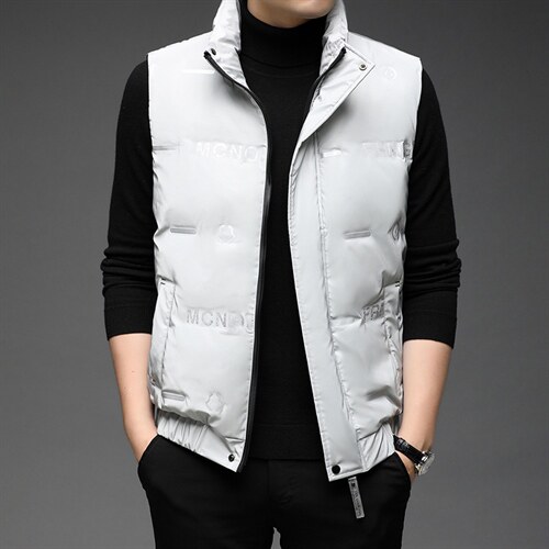 新款2023冬季商务休闲羽绒服中年男立领马甲外套男BJY08187-P130,男装羽绒服,电商B212（原钱塘6029）