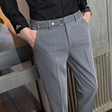 C1292021秋冬加厚男小西裤长裤修身休闲裤英伦-可折叠腰带，男装西裤，电商A211