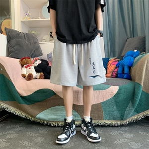 HD74261-P22 华夫格短裤男大码宽松五分裤男直筒中裤图片