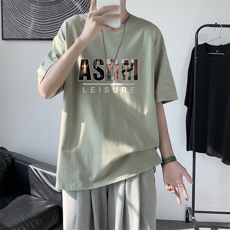 T1543P25港风室内潮牌图案印花圆领短袖T恤宽松大码男士T恤,男装T恤,星座510A-1