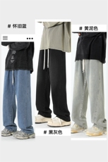 牛仔裤男直筒裤无影墙宽松美式复古休闲牛仔裤CK2331-P45控78，男装牛仔裤，星座717