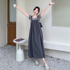 新款现货主推二件套背带连衣裙9853-P125-K178，女装连衣裙，2C129