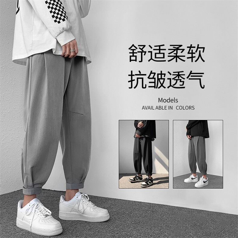春季2023新款潮流百搭抗皱束脚运动休闲九分卫裤 K118-特批35图片