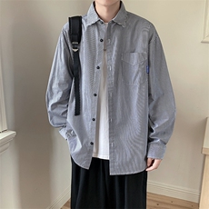 秋季新款Q2476-TP2539日系复古条纹衬衫宽松百搭古着衬衣男，男装衬衫，电商A102
