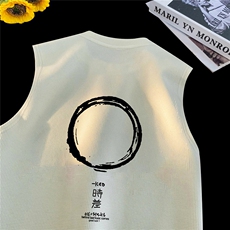 华夫格背心直播高品质重磅220克时差印花HB17-P25控38，男装背心/马甲，星座508（原C305）