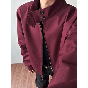 情侣美式哈林顿夹克立领复古立领短款外套男 Q54101-TP55不图片