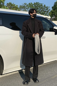 冬季毛呢大衣男士韩版中长款风衣宽松呢子外套西装F1251 特P95图片
