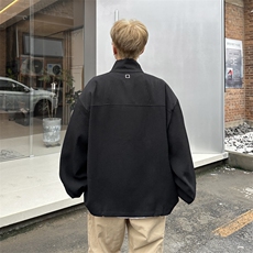 华夫格立领半拉链卫衣男设计感小众金属宽松套头秋季外套W872-P40，男装卫衣，星座308B-1