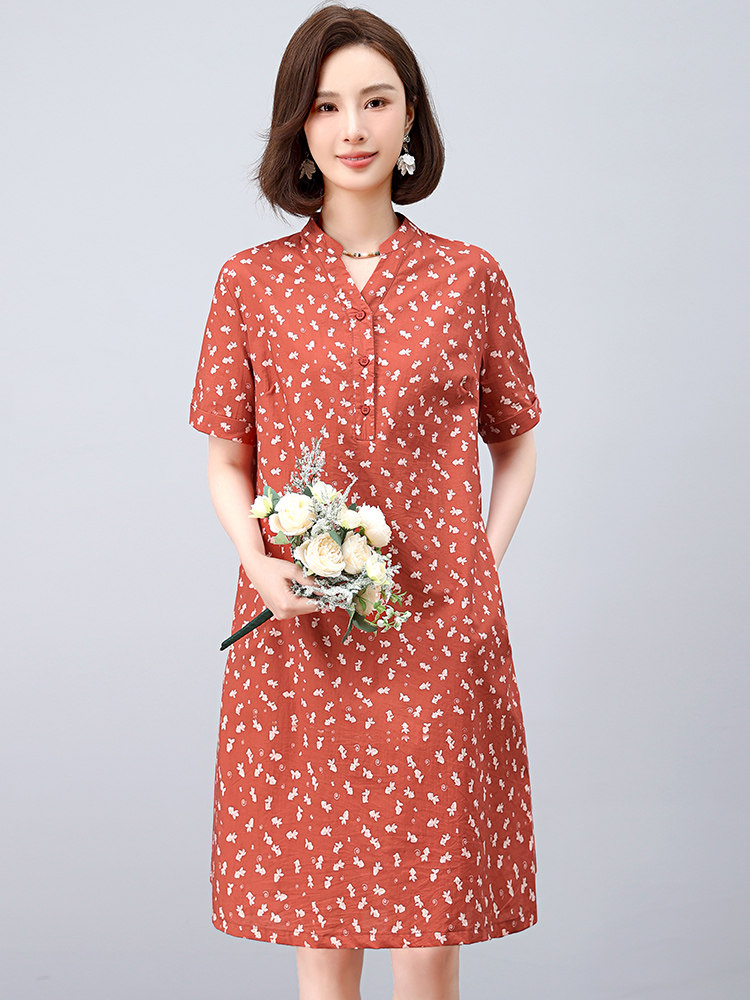2025夏装新款简约时尚碎花连衣裙,女装连衣裙,阿丹