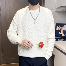 5325-特P68简约潮牌宽松ing肌理感外套男生港风宽松毛衣打底衫，男装针织衫/毛衣，电商D310B