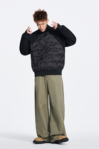 冬季美式套头立领拼接轻薄保暖羽绒服90白鸭绒 XZ309 Y95731  P96图片