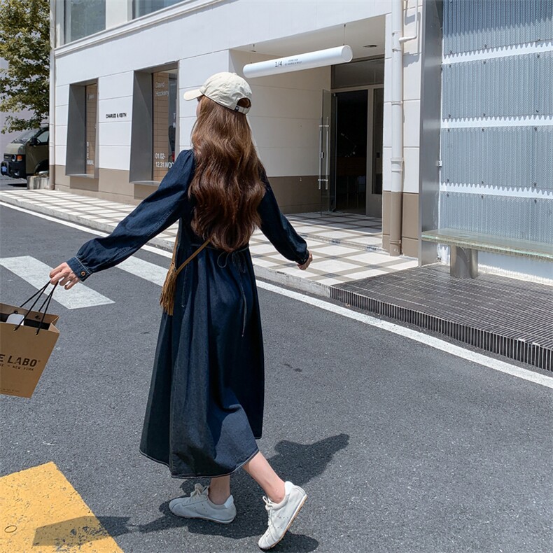 现货数据2026秋季新款宽松休闲时尚牛仔连衣裙女182-8659P155K228,女装连衣裙,帛香坊