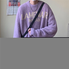 马海毛秋冬情侣毛衣潮流宽松加厚圆领针织衫男T853-P75，男装T恤，星座1501