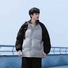 海边时尚宽松拼接撞色休闲百搭立领棉服A247-MY8891特批65控98，男装棉衣，电商A247