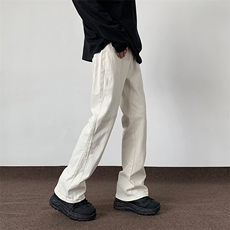 黑白两色微喇叭牛仔裤男春秋季美式复古高街休闲长裤子D021/P48，男装牛仔裤，电商B381-2