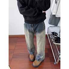 龙叨叨同款美式ins高街宽松直筒个性牛仔裤LK25429-特P48控88，男装牛仔裤，电商B221
