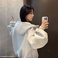 抖音得物高品质二开26春装美式高街铆钉拼接纯色开衫卫衣外套W122，女装短外套，电商A486-1