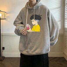 纯棉连帽卫衣男大码运动帽衫宽松薄WY2200-P35加绒款-P40，男装卫衣，电商A040