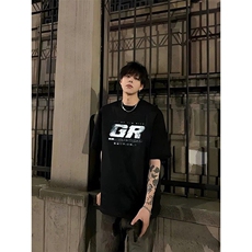 美式重磅字母印花纯棉t恤男夏季潮牌少年感穿搭正肩短袖宽松半袖，男装T恤，星座809A(原222-1)