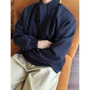 【有货】DB969-特P65欧美高街黑色廓形飞行夹克男棒球服短款外套图片