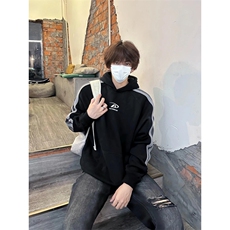 美式潮拼接小logo帽衫外套高街彻边条纹连帽卫衣W164，男装卫衣，星座1116A（原606A-3）