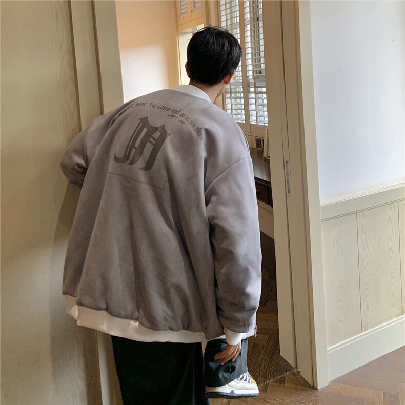1港风两面穿衣男麂皮绒羊羔毛夹克服男外套8702P110控148,男装棉衣,星座226-2
