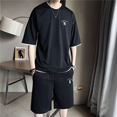 TZ7013-p55-限价78-M-5XL店主风撞色短袖T恤情侣套装男大码，男装T恤，星座103A