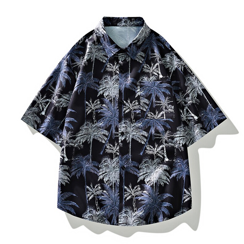美式高街潮流短袖衬衫宽松休闲上衣A161-JM201-P45,男装T恤,电商A161