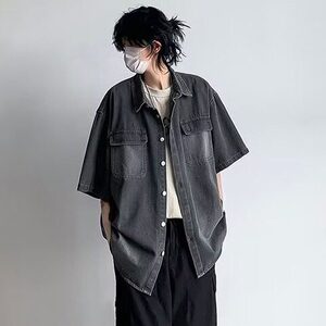 牛仔衬衫男士短袖韩版潮流痞子帅气百搭2025夏季ins外套CY905-P49图片