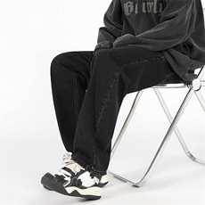 水洗做旧牛仔裤男秋高街直筒修身休闲长裤子A080-9291-P35控68，男装牛仔裤，电商A080