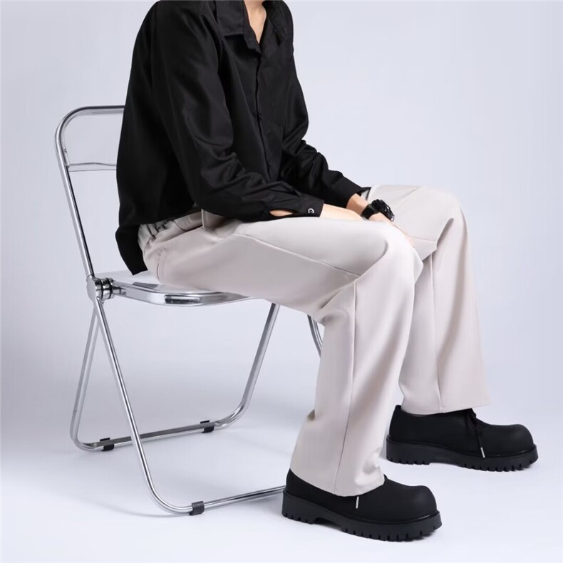 高级感西裤男夏季阔腿直筒宽松潮牌休闲长裤垂感西装裤子K50/P46,男装西裤,星座506