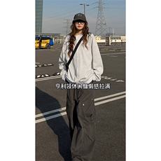 2026春季新款C7058-TP3558圆领休闲开衫卫衣设计感纽扣外套，男装卫衣，电商A102