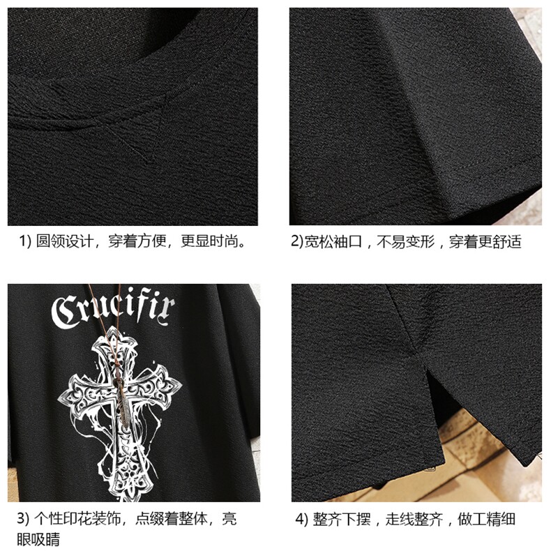 春夏季七分袖t恤男大码五分袖男短袖中袖砖墙挂拍Q11268-P30,男装T恤,电商A040A
