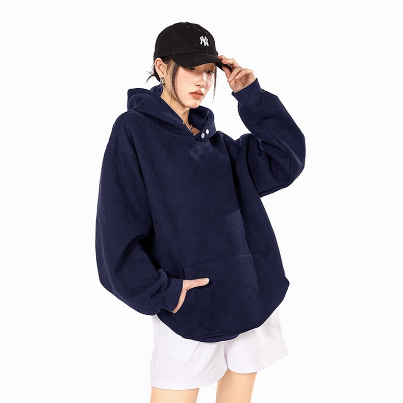 抖音得物品质二开380克全棉秋冬美式宽松两粒扣连帽卫衣CM22,男装卫衣,电商A486-1