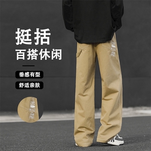 日系复古简约多口袋工装裤男休闲宽松潮牌长裤 K686特批4788图片
