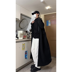 有货～冬季韩版垫肩拖地高级感超长款男女毛呢大衣外套NZ669批145，男装毛呢大衣，星座1004-6