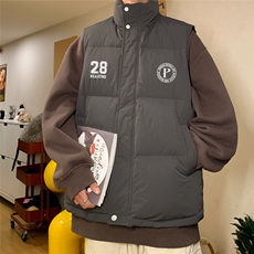 港风新款时尚字母印花50白鸭绒保暖羽绒马甲A247-MJ826P115控138，男装背心/马甲，电商A247